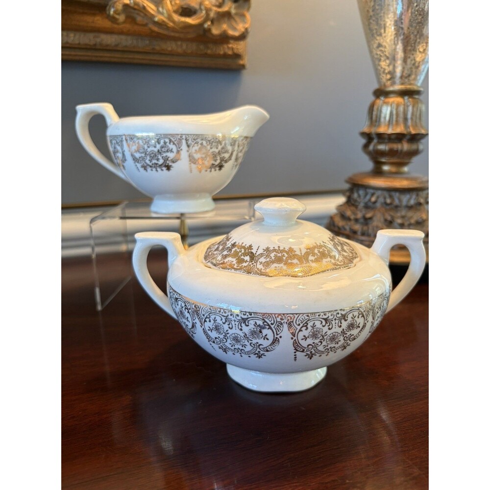 Empress Chantilly by Canonsburg Sugar Bowl And Creamer Set USA